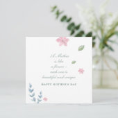 Carte Simple Floral Happy Mother's Day Holiday Card (Debout devant)
