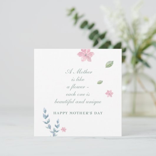 Carte simple Floral Happy Mother's Day Message Car (Debout devant)