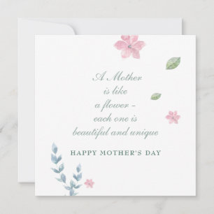 Carte simple Floral Happy Mother's Day Message Car