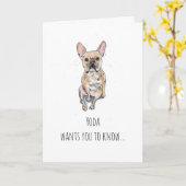 Carte Simple Frenchie, Fête des mères de Bulldog (Fleur jaune)