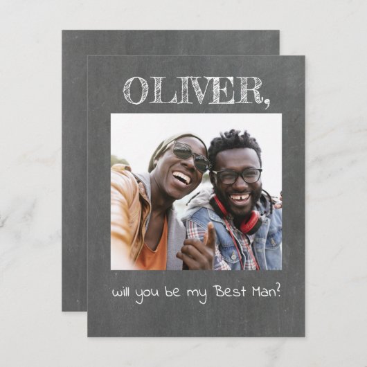 Carte Simple Fun Vous serez mon témoin Photo (Devant / Derrière)