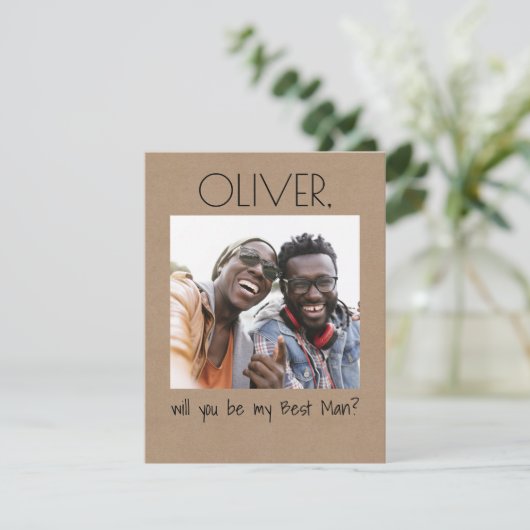 Carte Simple Fun Vous serez mon témoin Photo (Debout devant)