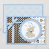 Carte simple garçon ours en peluche (Devant / Derrière)