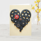 Carte Simple Gear Heart (Fleur jaune)