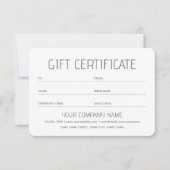 Carte Simple Gift Certificate Custom Photo Logo Card (Devant)