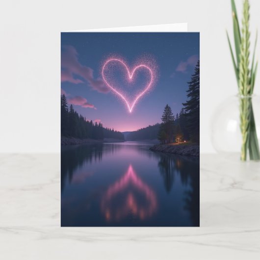 Carte Simple Glowing Heart Reflection Card (Devant)