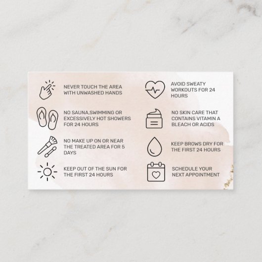 Carte simple Gold Brows (Dos)