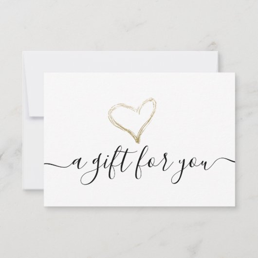 Carte Simple Gold Foil Coeur certificat cadeau (Dos)