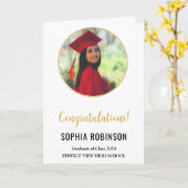 Carte Simple Graduate Photo Moderne Graduation (Fleur jaune)