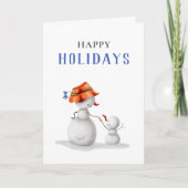 Carte Simple Grand-mère Snowman Joyeux Vacances (Devant)
