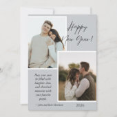 Carte Simple Gray and White New Years Photo Collage Card (Devant)