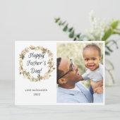 Carte Simple Happy Fête des pères Wreath Photo (Debout devant)