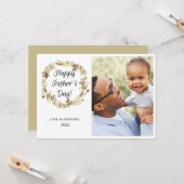 Carte Simple Happy Fête des pères Wreath Photo (Devant/Arrière en situation)