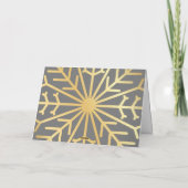 Carte Simple Happy Holidays snowflake or affaires (Dos)