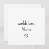 Carte simple Happy Mothers jour (Devant / Derrière)