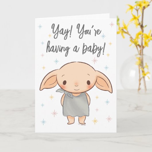 Carte Simple Harry Potter - Baby shower Dobby (Fleur jaune)
