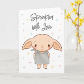 Carte Simple Harry Potter - Baby shower Dobby (Fleur jaune)