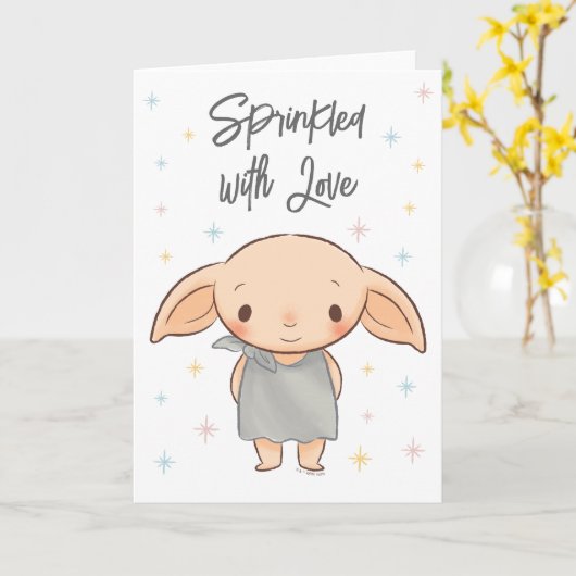 Carte Simple Harry Potter - Baby shower Dobby (Fleur jaune)