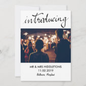 Carte Simple introduction de la typographie Mariage Coup (Devant)