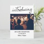 Carte Simple introduction de la typographie Mariage Coup (Debout devant)