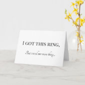 Carte Simple j'ai eu cette bague Drôle proposition de se (Fleur jaune)