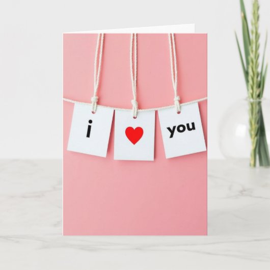 Carte simple « Je t'aime » (Devant)