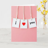 Carte simple « Je t'aime » (Fleur jaune)