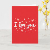Carte Simple Je T'Aime à Coeurs Éparpillés (Fleur jaune)