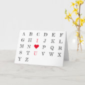 Carte Simple Je t'aime Alphabet Anniversaire Valentines  (Fleur jaune)