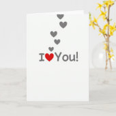 Carte simple « Je t'aime » avec des cœurs flottant (Fleur jaune)