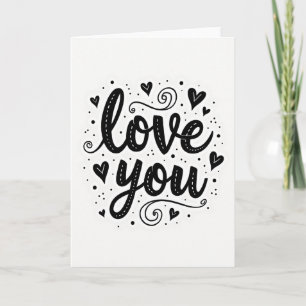 Carte simple « Je t'aime » avec des points