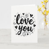Carte simple « Je t'aime » avec des points (Fleur jaune)