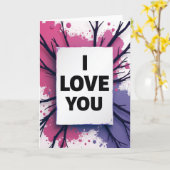 Carte Simple Je T'Aime Branches (Fleur jaune)