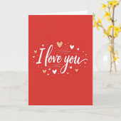 Carte Simple Je T'Aime Cœurs Dorés (Fleur jaune)