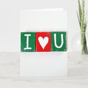 Carte simple je t'aime en blocs