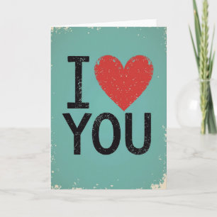 Carte Simple Je T'Aime En Distress