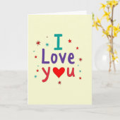 Carte Simple Je T'Aime Étoiles (Fleur jaune)