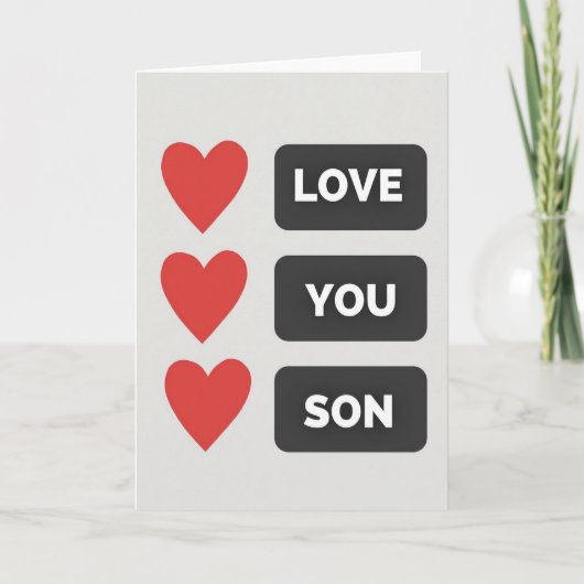 Carte Simple Je T'Aime Fils (Devant)