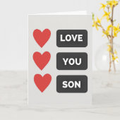 Carte Simple Je T'Aime Fils (Fleur jaune)