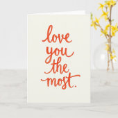 Carte simple « Je t'aime le plus » (Fleur jaune)