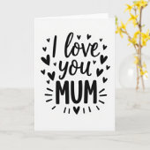 Carte simple je t'aime maman (Fleur jaune)