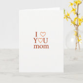 Carte simple Je t'aime maman (Fleur jaune)