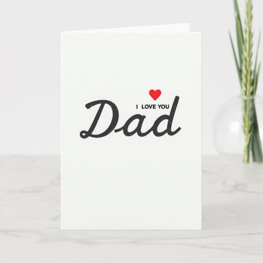 Carte Simple Je T'Aime Papa (Devant)