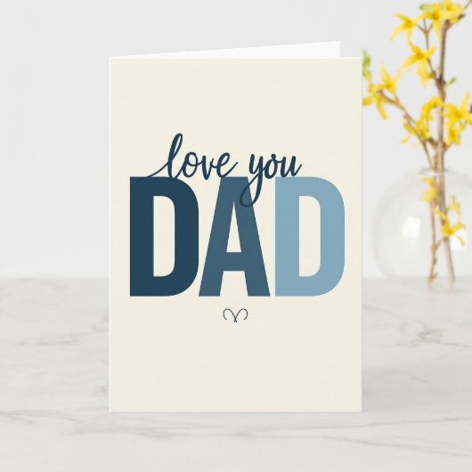Carte Simple Je T'aime Papa (Fleur jaune)