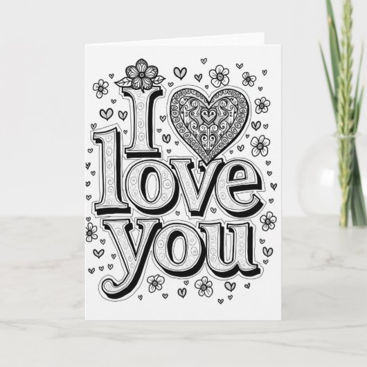 Carte simple « Je t'aime » pour elle (Devant)