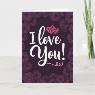 Carte Simple Je T'Aime Rose