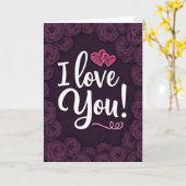 Carte Simple Je T'Aime Rose (Fleur jaune)