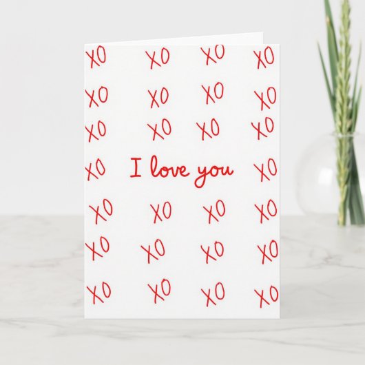 Carte Simple Je T'Aime Xo (Devant)