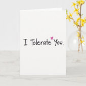 Carte Simple Je Te Tolère (Fleur jaune)