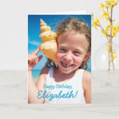 Carte Simple Jouer Cursive Typographie Photo Anniversair (Fleur jaune)